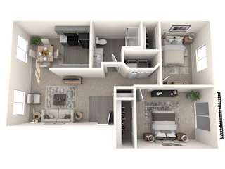 Aspire Oregon City Apartments in Oregon City, Oregon Two Bedroom Floor Plan