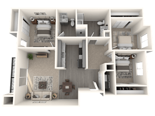 Aspire Oregon City Apartments in Oregon City, Oregon Three Bedroom Floor Plan