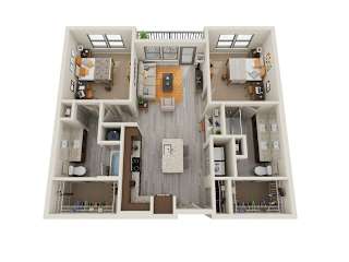 Astoria at Celebration Apartments in Celebration, Florida Two Bedroom Floor Plan