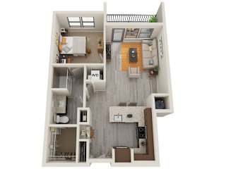 Astoria at Celebration Apartments in Celebration, Florida One Bedroom Floor Plan