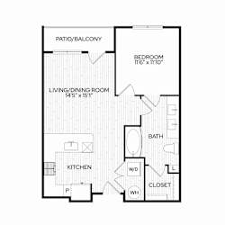 Aura Apache New Apartments in Tempe, Arizona A1 Floor Plan