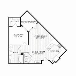 Aura Apache New Apartments in Tempe, Arizona A2H Floor Plan