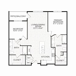 a floor plan of a house with bedrooms and a garage