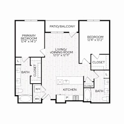 Aura Apache New Apartments in Tempe, Arizona B3 Floor Plan
