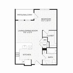 Aura Apache New Apartments in Tempe, Arizona S1 Floor Plan