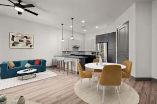Aura Apache New Apartments in Tempe, Arizona Model Living Room and Dining Area