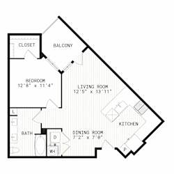 Aura Uptown Apartments in Phoenix, Arizona A2H Floor Plan