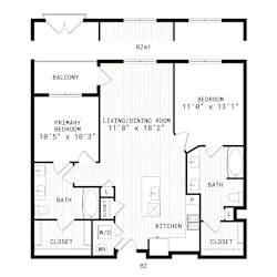 Aura Uptown Apartments in Phoenix, Arizona B2 Floor Plan