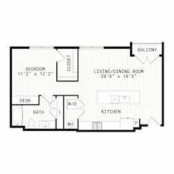 Aura Uptown Apartments in Phoenix, Arizona S2 Floor Plan