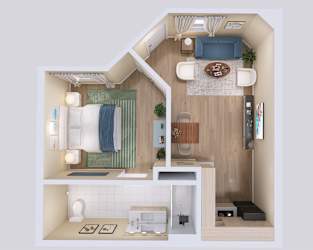 Avail Sandy Springs Apartments in Sandy Springs, Georgia One Bedroom Floor Plan