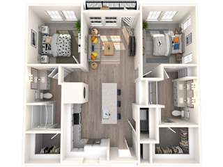 Corban Farms at Cane Ridge Apartments B1 3D Floor Plan