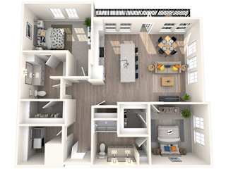 Corban Farms at Cane Ridge Apartments B2 3D Floor Plan