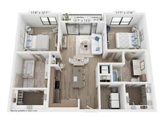 The Raleigh at Sloan's Lake Apartments in Denver, Colorado Two Bedroom Floor Plan