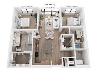 The Raleigh at Sloan's Lake Apartments in Denver, Colorado Two Bedroom Floor Plan