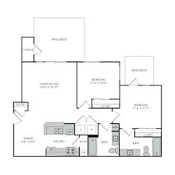a floor plan of a house with a bedroom and a living room