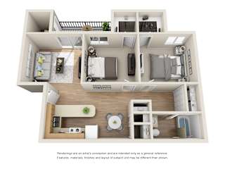 Bayside 2x1 Renovated Floor Plan