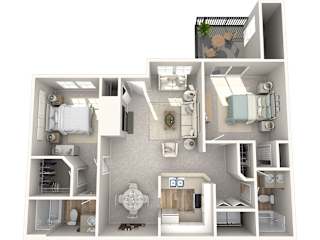 Keelers Corner Birch A 3D Floor Plan