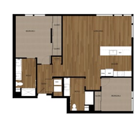 Blis Apartments in Bainbridge, Washington Two Bedroom Floor Plan