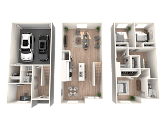 BLVD 120 Townhomes in Pleasant Grove, Utah 4 Bed 3 Bath Floor Plan