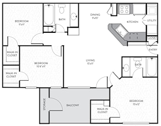 A black and white image of a house floor plan.