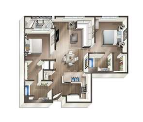Floor Plan Two Bed Two Bath A