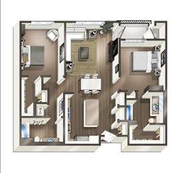 Floor Plan Two Bed Two Bath F