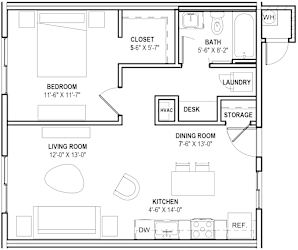 Cabana Aldea Apartments in Glendale, Arizona 1 Bed 1 Bath Floor Plan