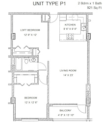 Residences at Capitol Heights Apartment 2D floor plan - Lincoln