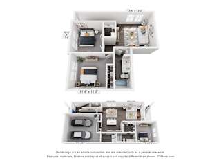 Caso Leander Luxury Rental Homes in Leander, Texas C2 Duplex Floor Plan