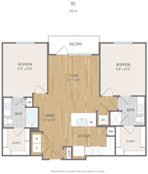 Centric One90 Apartments in Plano, Texas Two Bedroom Floor Plan