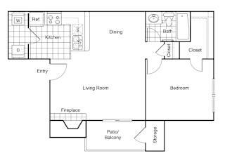 Cobble Hill Apartments in Fort Worth, Texas A3 Reno Floor Plan