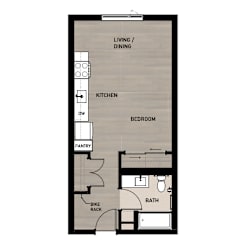 Copperleaf Northgate New Affordable Apartments in Seattle, Washington Studio Floor Plan