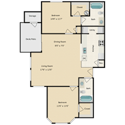 Little Tuscany Apartments D'Lusso Two Bedroom Floor Plan