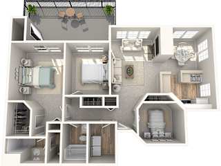 Keelers Corner Dogwood A 3D Floor Plan