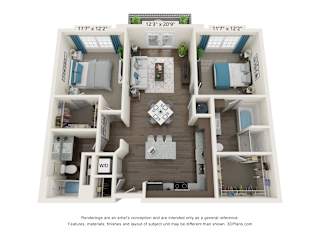 B2 Floor Plan at The Dylan Apartments, Texas, 76123