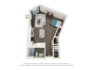 E2 Floor Plan at The Dylan Apartments, Texas, 76123