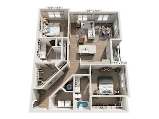 The Wrenley Apartments Charlotte, NC Two Bedroom Floor Plan B2