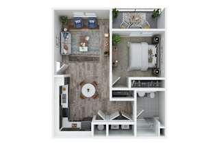 Union at Pacific Highway Apartments in Corvallis, Oregon 1x1 B Floor Plan