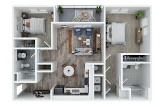 Union at Pacific Highway Apartments in Corvallis, Oregon 2x2 C Floor Plan