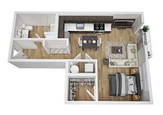 Sawtooth Flats Apartments in Post Falls, Idaho Studio Floor Plan