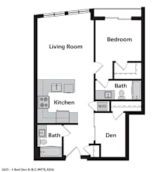 GEO Apartments 1 Bed Den B Floor Plan