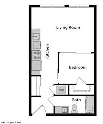 GEO Apartments Open 1 Bed MFTE Floor Plan
