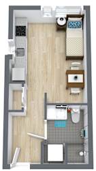 Gridline Apartments in Seattle, WA Studio Floor Plan