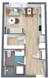 Gridline Apartments in Seattle, WA Studio Floor Plan