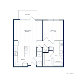 Jovie Lakeway Apartments in Lakeway, Texas One Bedroom Floor Plan