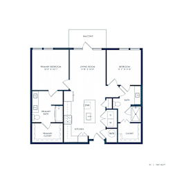 Jovie Lakeway Apartments in Lakeway, Texas Two Bedroom Floor Plan