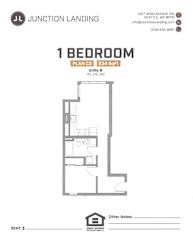 Junction Flats and Landing One Bedroom K Landing Floor Plan
