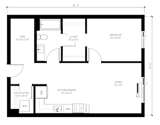 One bed E Floorplan at Kinline, Oregon