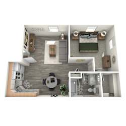 Icon on Headley Apartments in Tucson, Arizona 1 Bedroom Floor Plan