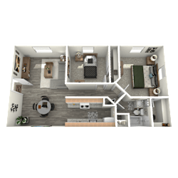 Icon on Headley Apartments in Tucson, Arizona 2 Bedroom Floor Plan